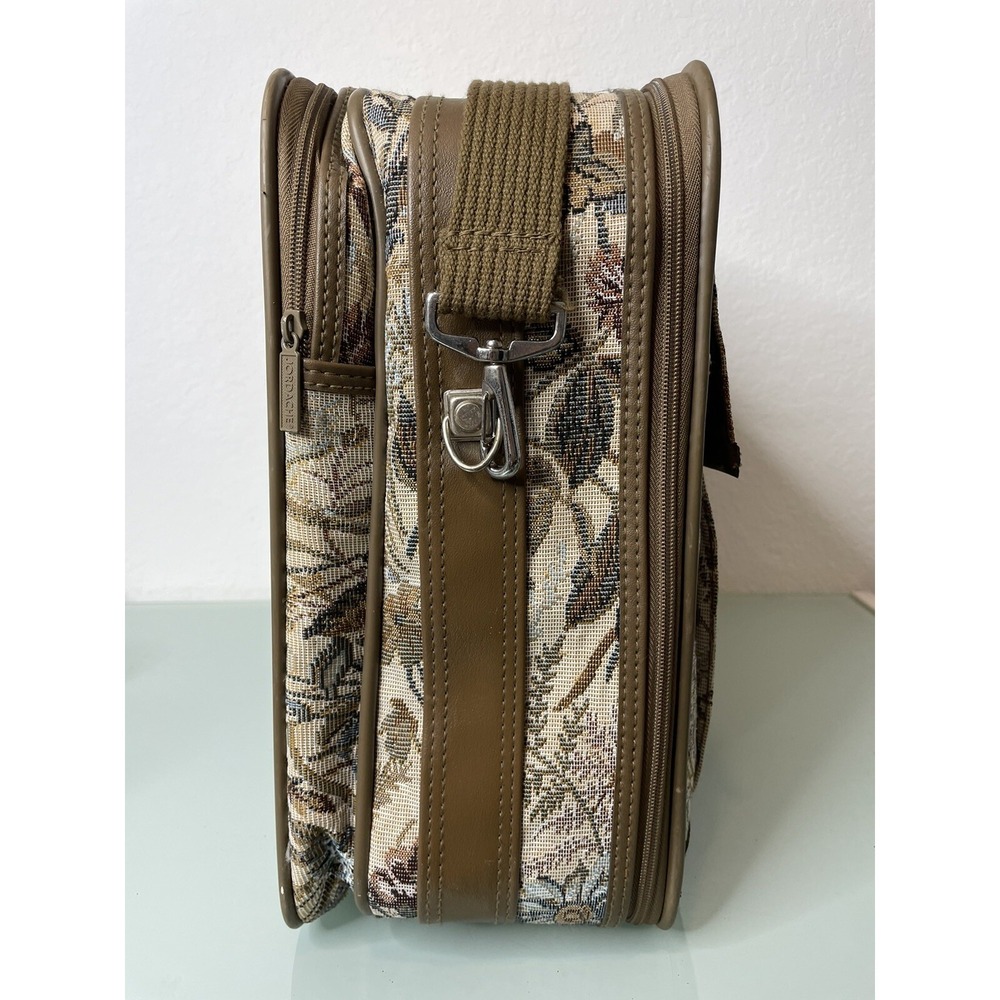 Vintage Jordache Floral Tapestry Suitcase Carry On 20"x6"x14" - Picture 2 of 11